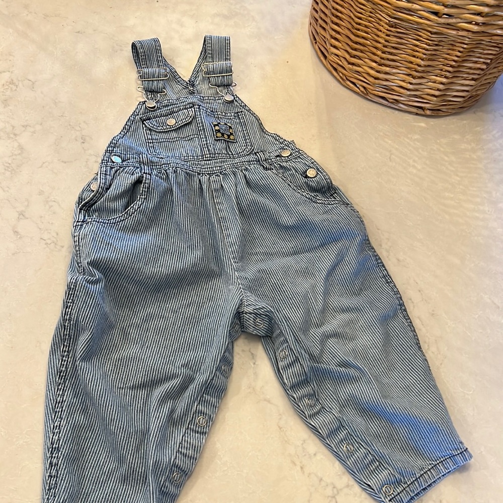 Vintage OshKosh striped overalls
